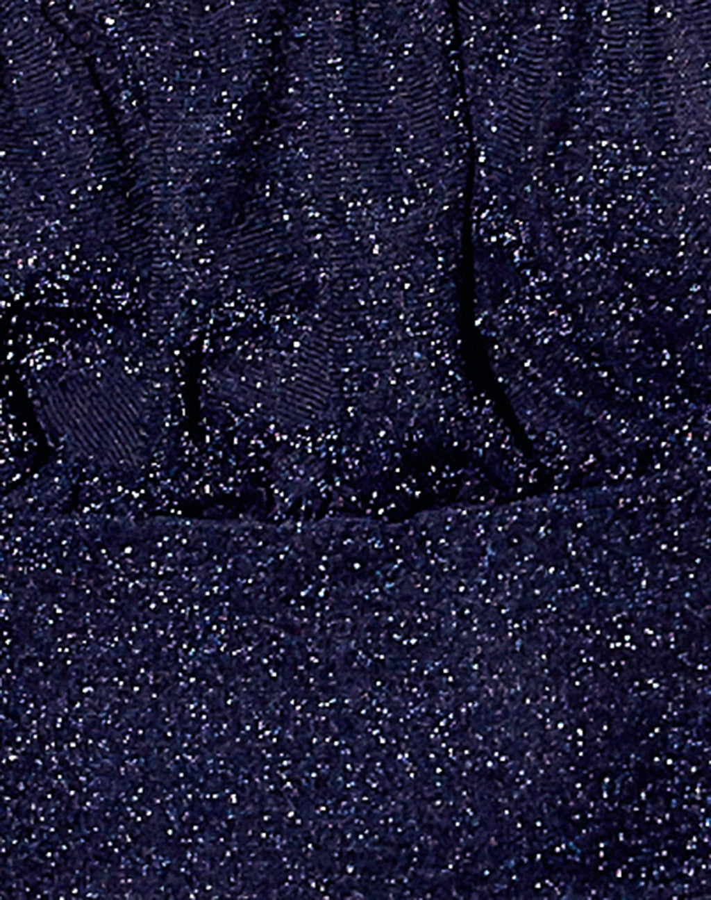 Veros Crop Top in Glitter Lurex Navy Blue