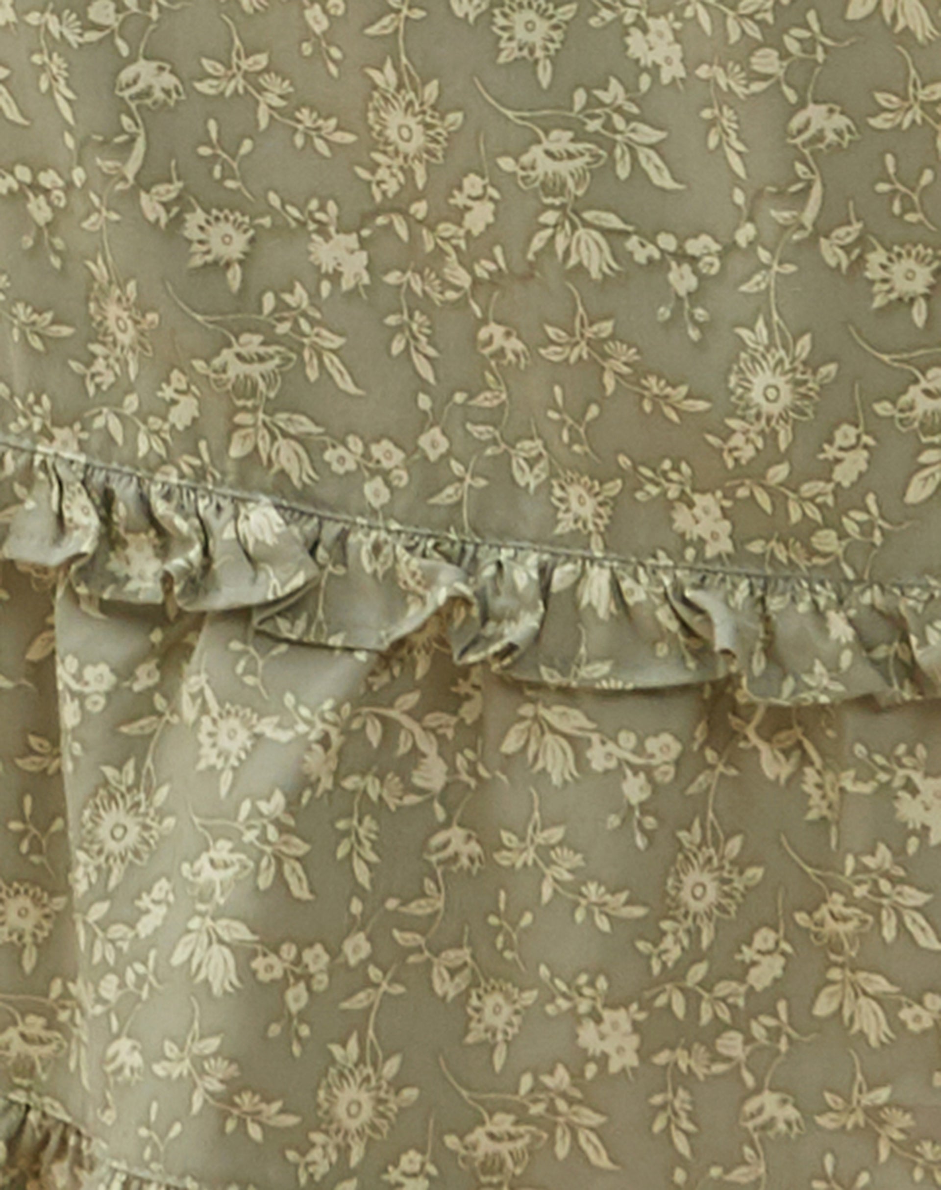 Wala Midi Skirt in Ditsy Floral Green