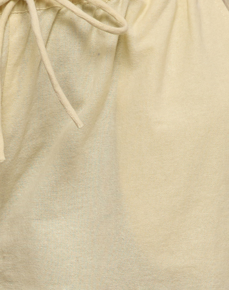 Wasic Wide Leg Linen Trouser in Lemon
