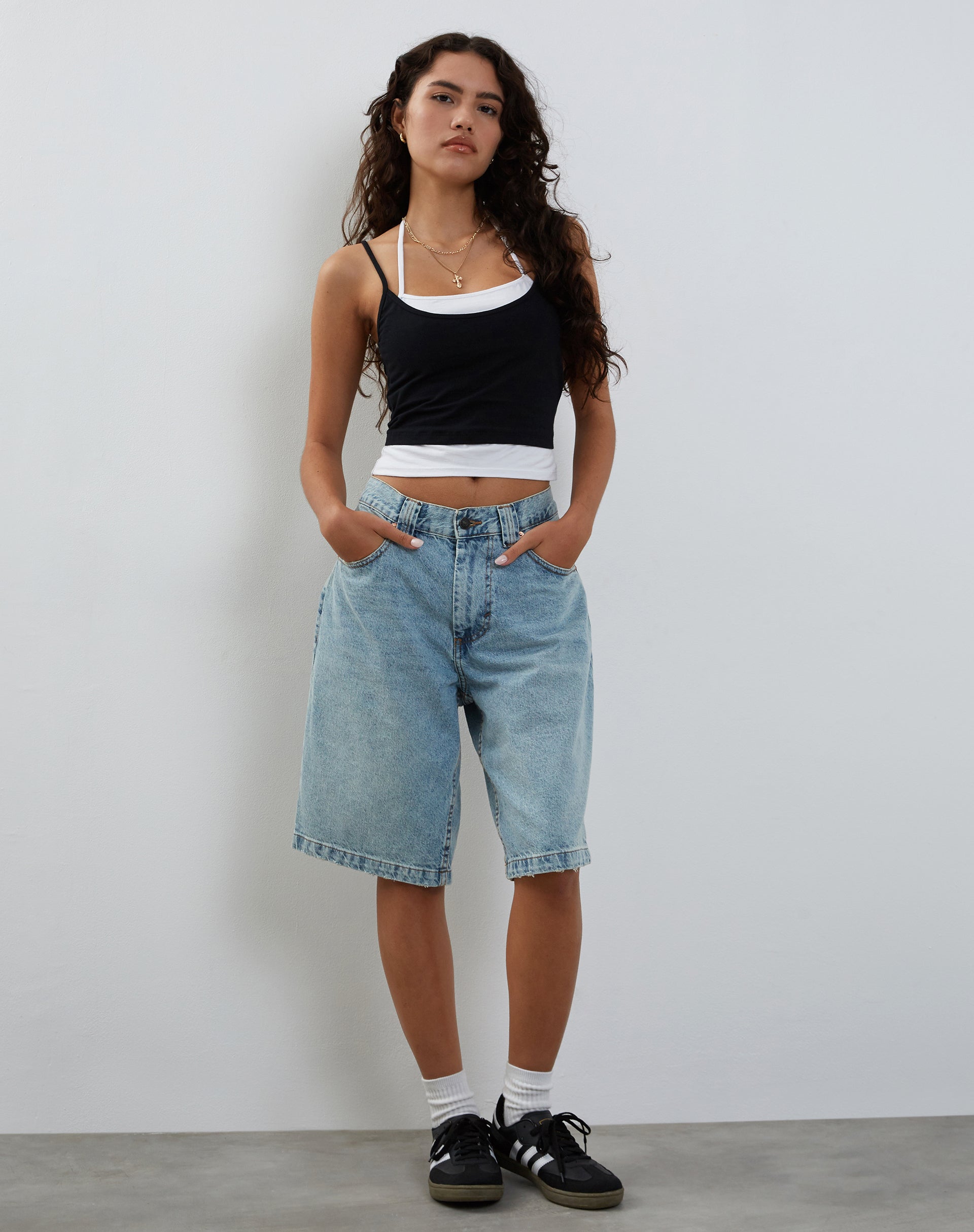 Willia Two Toned Vest Top in Black and White