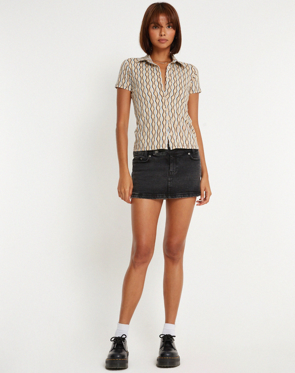 Yejin Shirt in Preppy Geo Brown